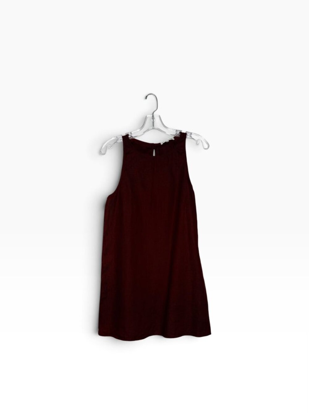 Reformation Burgundy Linen-Blend Sleeveless Maxi Dress